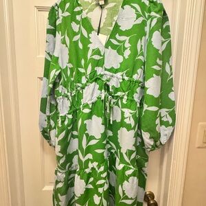kate spade Green and White Floral Midi Dress